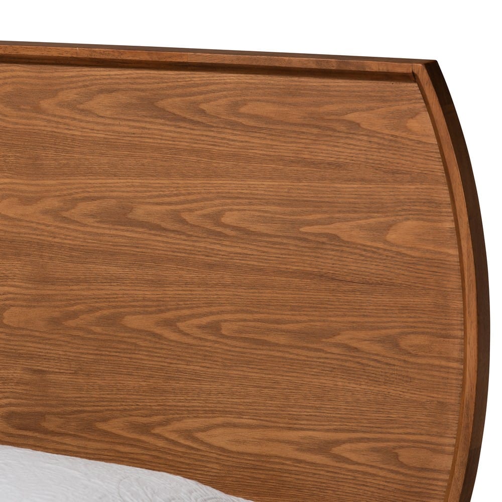 Baxton Studio - Yori Twin Size Bed in Walnut Brown  - Yori-Ash Walnut-Twin view 4