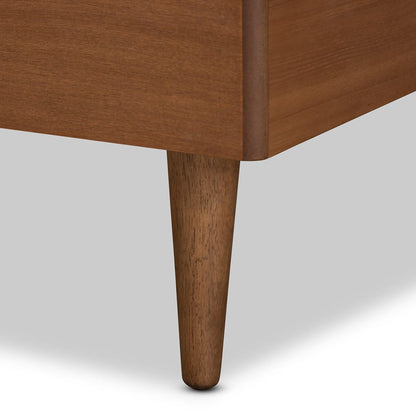 Baxton Studio - Yori Twin Size Bed in Walnut Brown  - Yori-Ash Walnut-Twin view 5