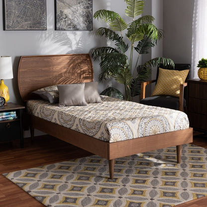 Baxton Studio - Yori Twin Size Bed in Walnut Brown  - Yori-Ash Walnut-Twin view 6