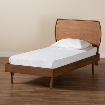 Baxton Studio - Yori Twin Size Bed in Walnut Brown  - Yori-Ash Walnut-Twin view 7