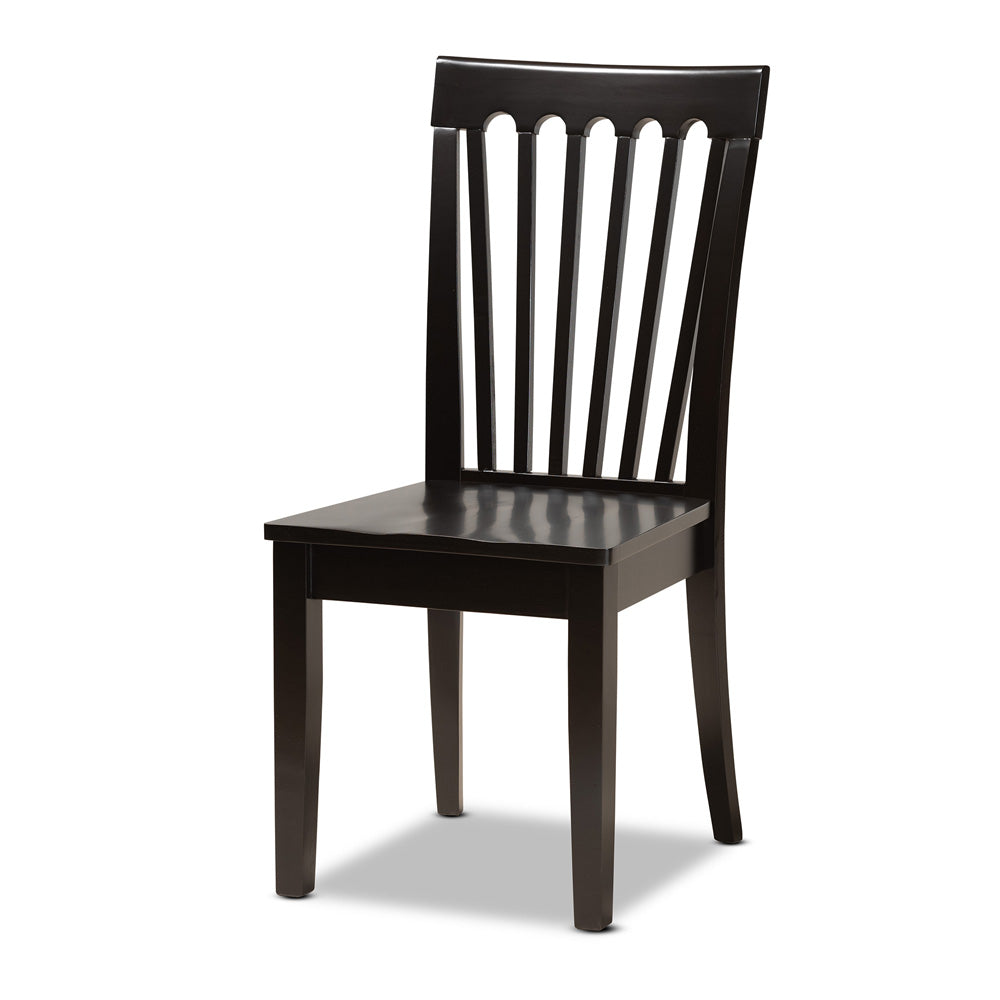 Baxton Studio - Zala Dining Set in Dark Brown - Zala-Dark Brown-5PC Dining Set view 2