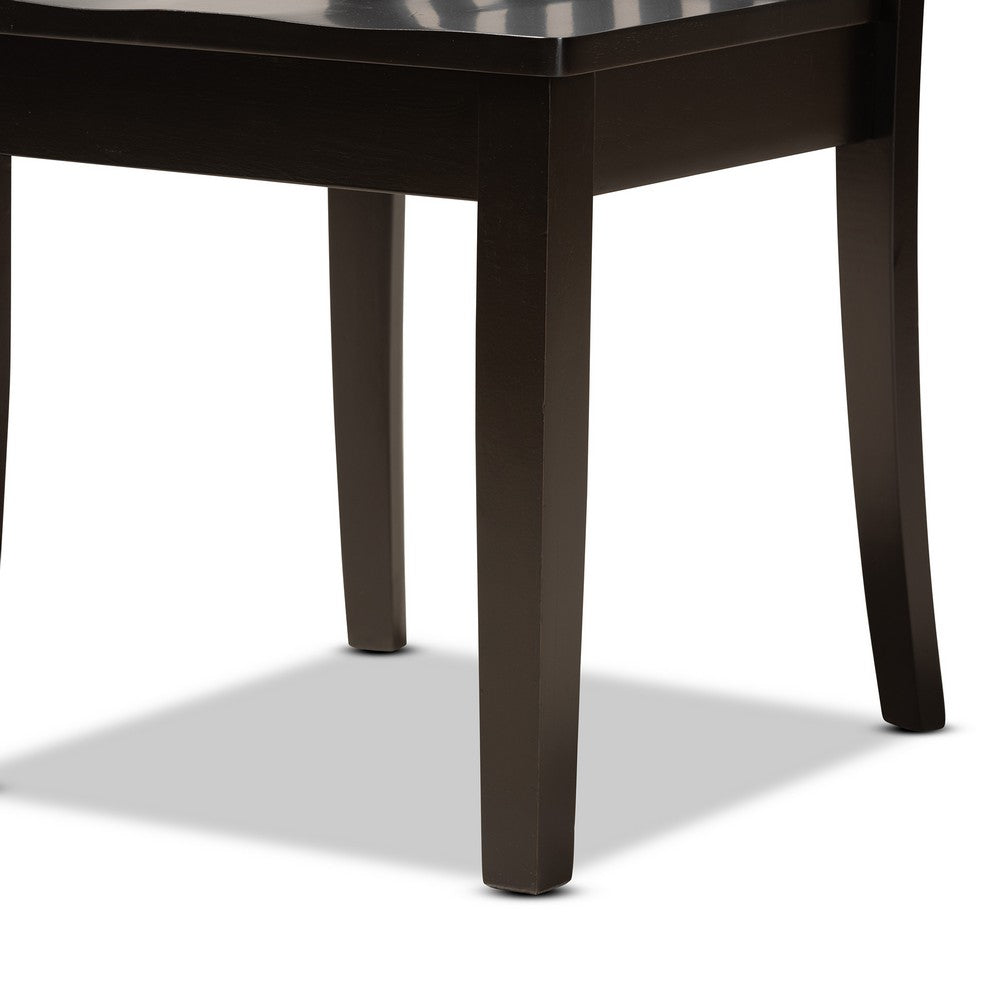Baxton Studio - Zala Dining Set in Dark Brown - Zala-Dark Brown-5PC Dining Set view 6