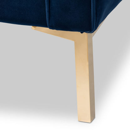 Baxton Studio - Zanetta Living Room Chair in Blue - TSF-7723-Navy/Gold view 5