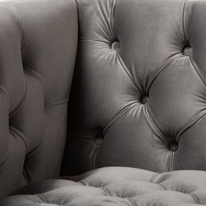 Baxton Studio - Zanetta Living Room Chair in Grey - TSF-7723-Grey/Gold view 5
