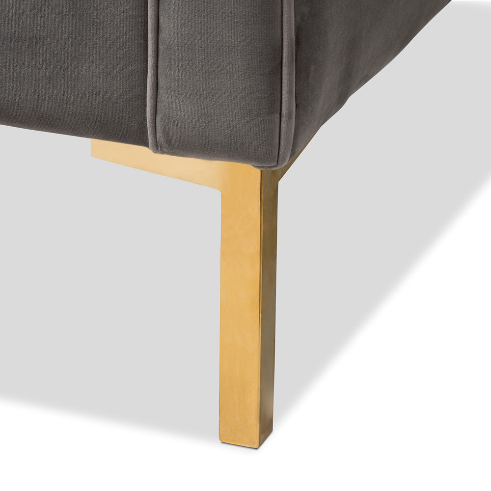 Baxton Studio - Zanetta Living Room Chair in Grey - TSF-7723-Grey/Gold view 6