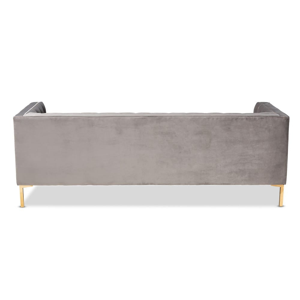 Baxton Studio - Zanetta Sofa in Gray/Gold - TSF-7723-Grey/Gold-SF view 4