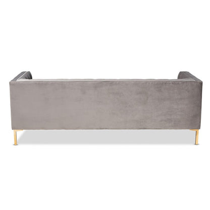 Baxton Studio - Zanetta Sofa in Gray/Gold - TSF-7723-Grey/Gold-SF view 4
