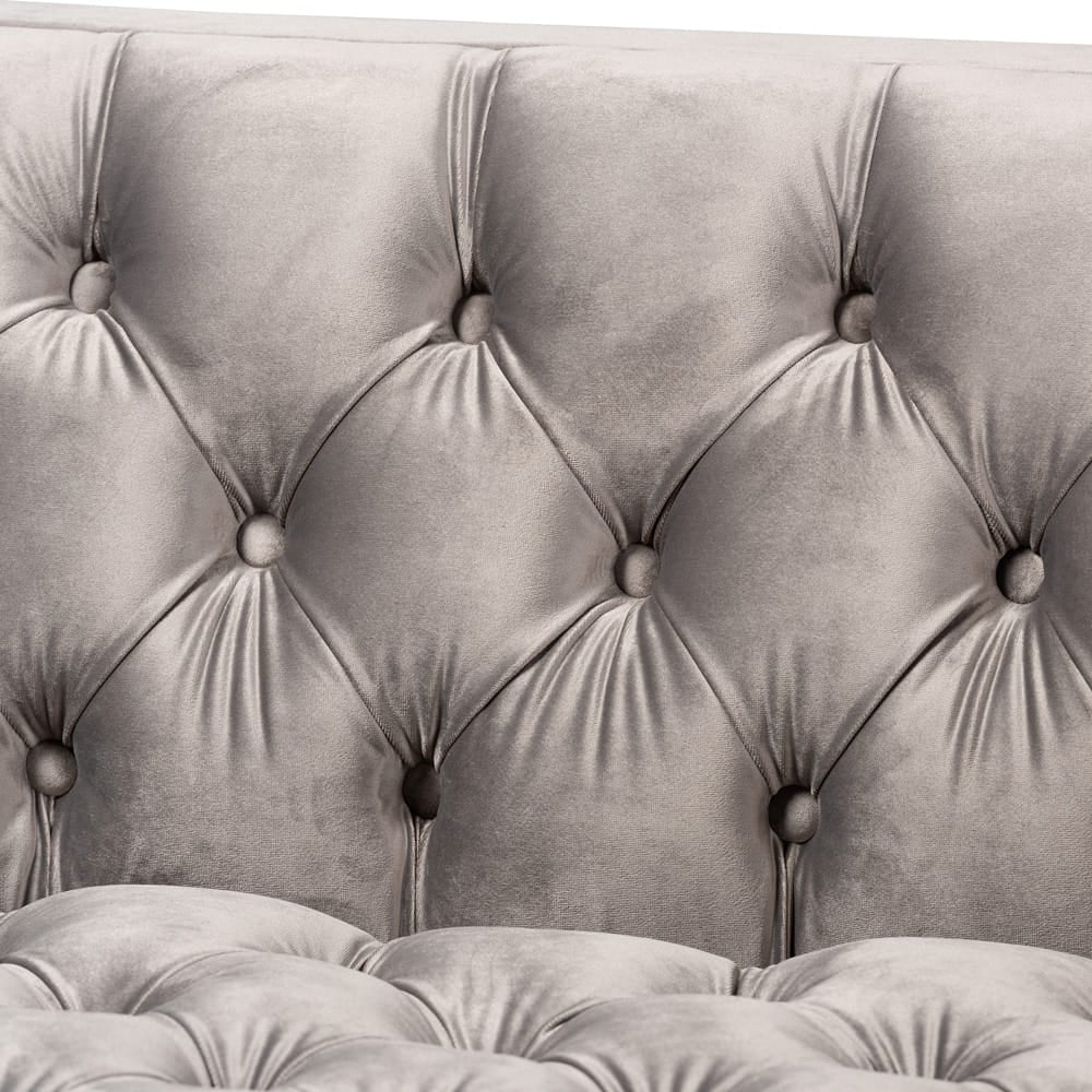 Baxton Studio - Zanetta Sofa in Gray/Gold - TSF-7723-Grey/Gold-SF view 5