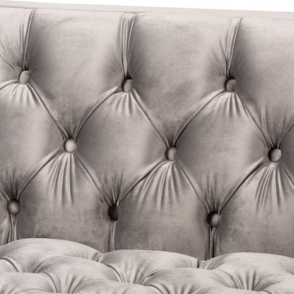 Baxton Studio - Zanetta Sofa in Gray/Gold - TSF-7723-Grey/Gold-SF view 5