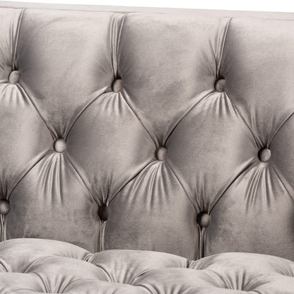 Baxton Studio - Zanetta Sofa Set in Gray/Gold - TSF-7723-Grey/Gold-2PC Set view 2