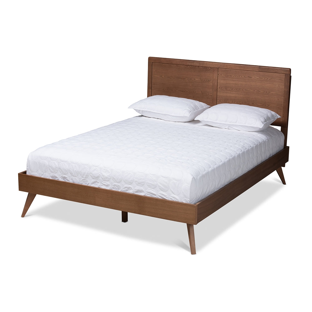 Baxton Studio - ZeNon Full Size Bed in Ash Walnut - ZeNon-Ash Walnut-Full view 1