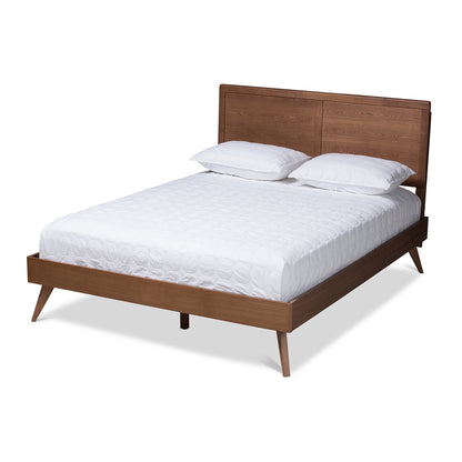 Baxton Studio - ZeNon Full Size Bed in Ash Walnut - ZeNon-Ash Walnut-Full view 1