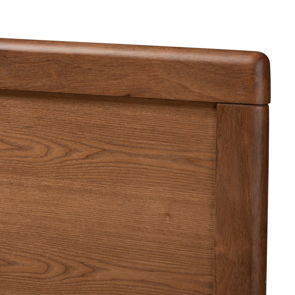 Baxton Studio - ZeNon Full Size Bed in Ash Walnut - ZeNon-Ash Walnut-Full view 4