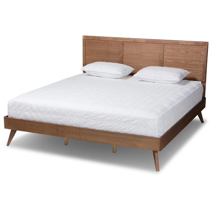 Baxton Studio - ZeNon King Size Bed in Ash Walnut - ZeNon-Ash Walnut-King view 1