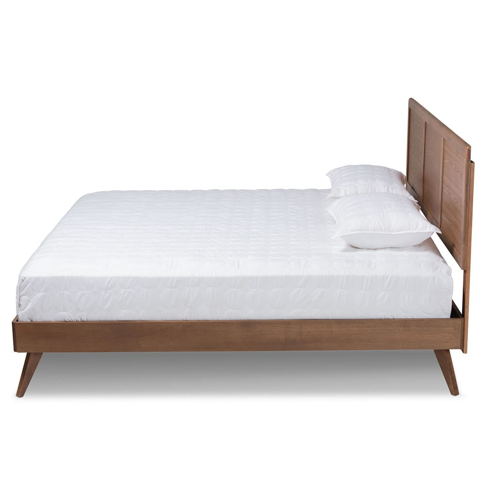 Baxton Studio - ZeNon King Size Bed in Ash Walnut - ZeNon-Ash Walnut-King view 2