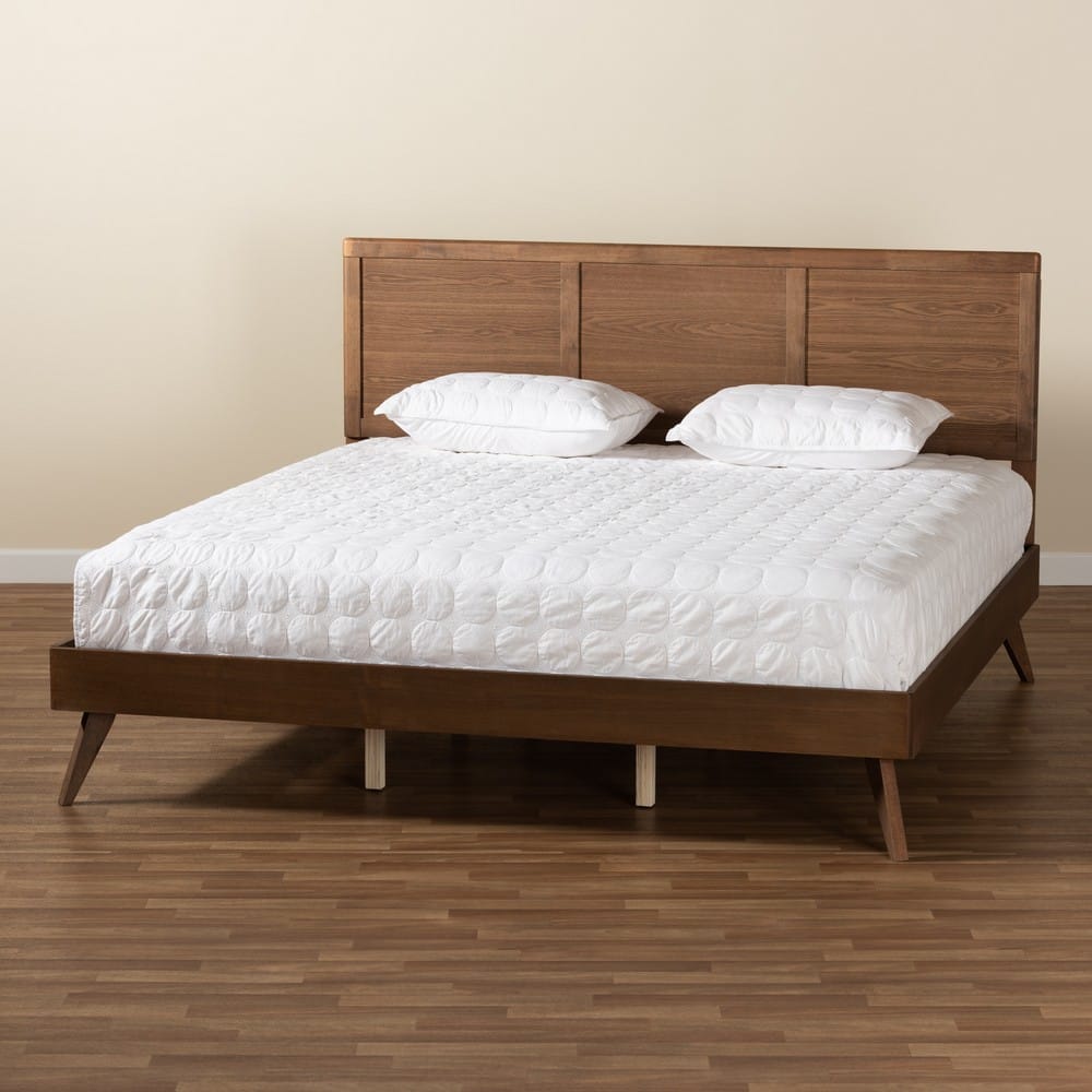Baxton Studio - ZeNon King Size Bed in Ash Walnut - ZeNon-Ash Walnut-King view 6