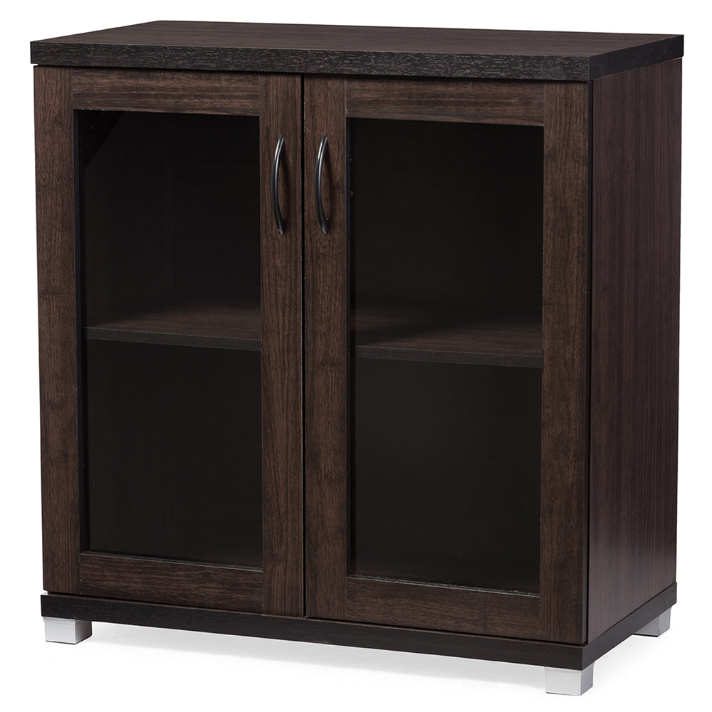Baxton Studio - Zentra Storage Cabinet in Dark Brown - SR 890001-Wenge view 1