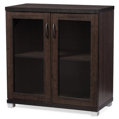 Baxton Studio - Zentra Storage Cabinet in Dark Brown - SR 890001-Wenge view 1