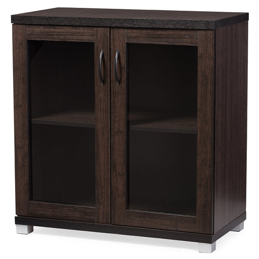 Baxton Studio - Zentra Storage Cabinet in Dark Brown - SR 890001-Wenge view 1