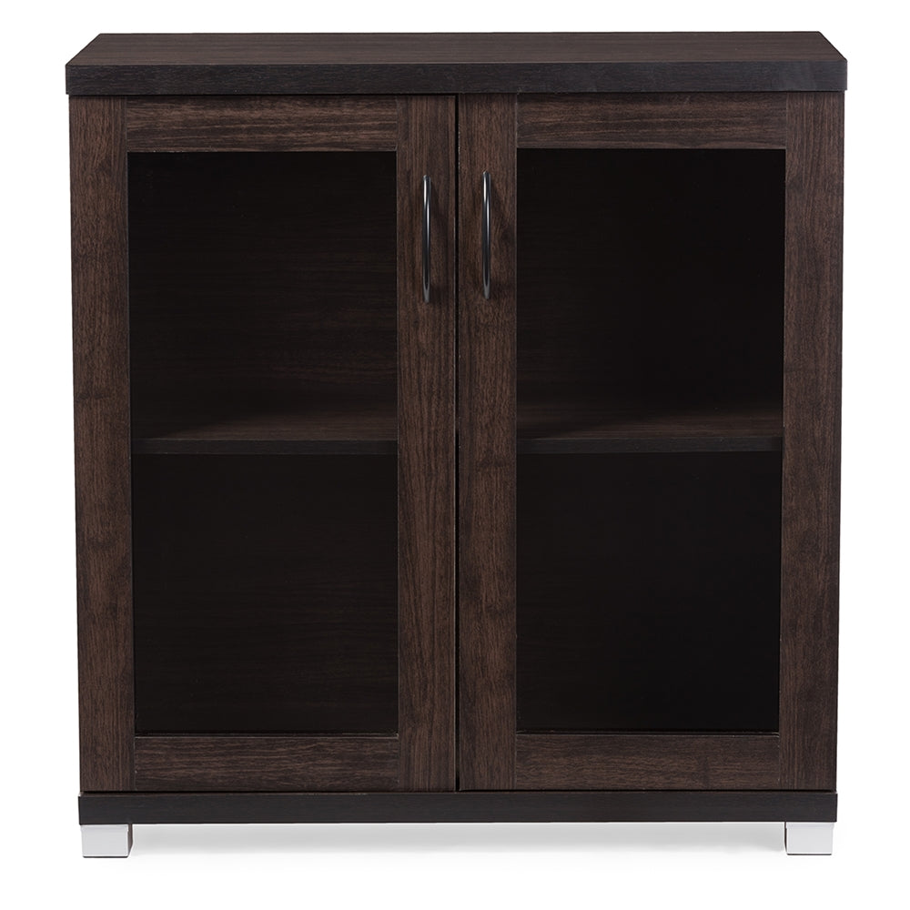 Baxton Studio - Zentra Storage Cabinet in Dark Brown - SR 890001-Wenge view 2