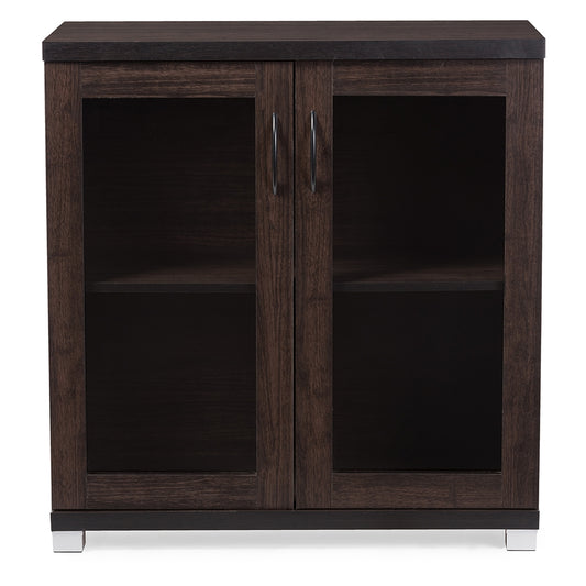 Baxton Studio - Zentra Storage Cabinet in Dark Brown - SR 890001-Wenge view 2