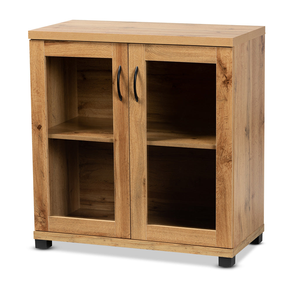 Baxton Studio - Zentra Storage Cabinet in Oak Brown/Black - SR 890001-Wotan Oak view 1