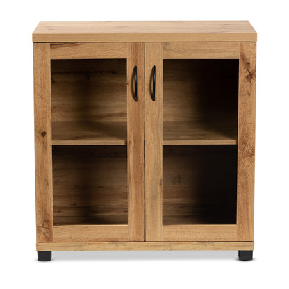 Baxton Studio - Zentra Storage Cabinet in Oak Brown/Black - SR 890001-Wotan Oak view 3
