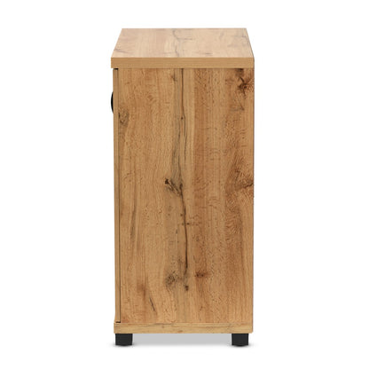 Baxton Studio - Zentra Storage Cabinet in Oak Brown/Black - SR 890001-Wotan Oak view 4