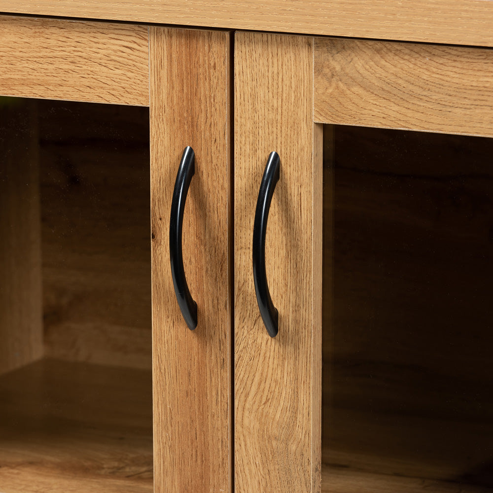 Baxton Studio - Zentra Storage Cabinet in Oak Brown/Black - SR 890001-Wotan Oak view 5