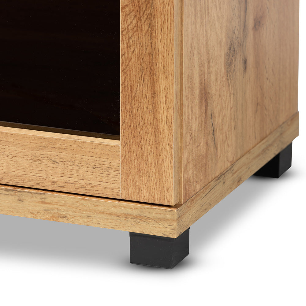Baxton Studio - Zentra Storage Cabinet in Oak Brown/Black - SR 890001-Wotan Oak view 6