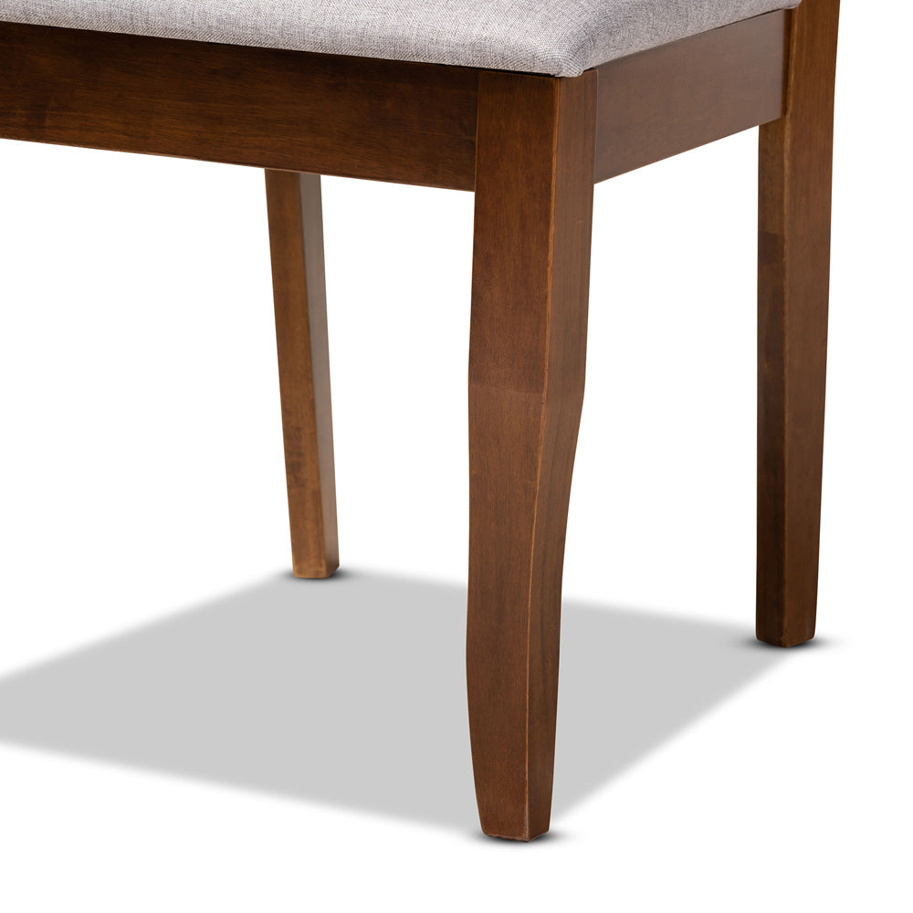Baxton Studio - Zoe Dining Set in Grey/Walnut - Zoe-Grey/Walnut-5PC Dining Set view 6