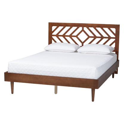 Baxton Studio - Zola Queen Size Bed in Ash Walnut - Zola-Ash Walnut-Queen view 1