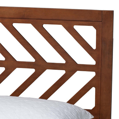 Baxton Studio - Zola Queen Size Bed in Ash Walnut - Zola-Ash Walnut-Queen view 4