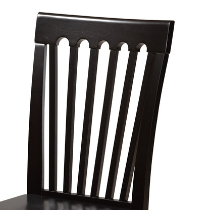 Baxton Studio - Zora Dining Set in Dark Brown - Zora-Dark Brown-5PC Dining Set view 5