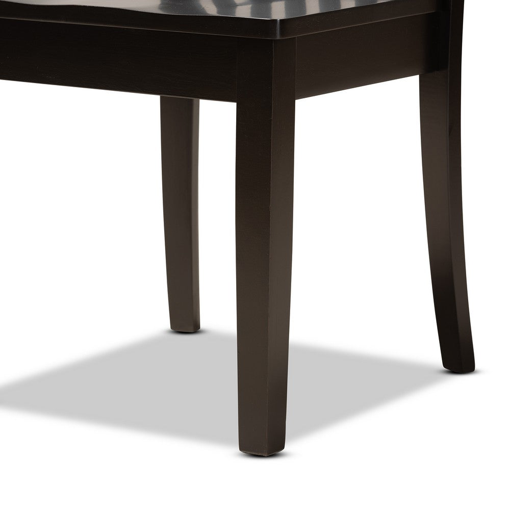 Baxton Studio - Zora Dining Set in Dark Brown - Zora-Dark Brown-5PC Dining Set view 6