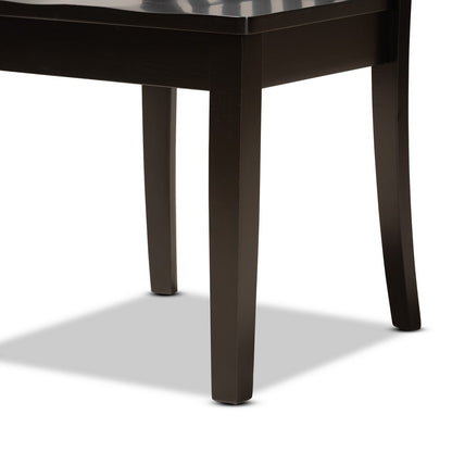 Baxton Studio - Zora Dining Set in Dark Brown - Zora-Dark Brown-5PC Dining Set view 6