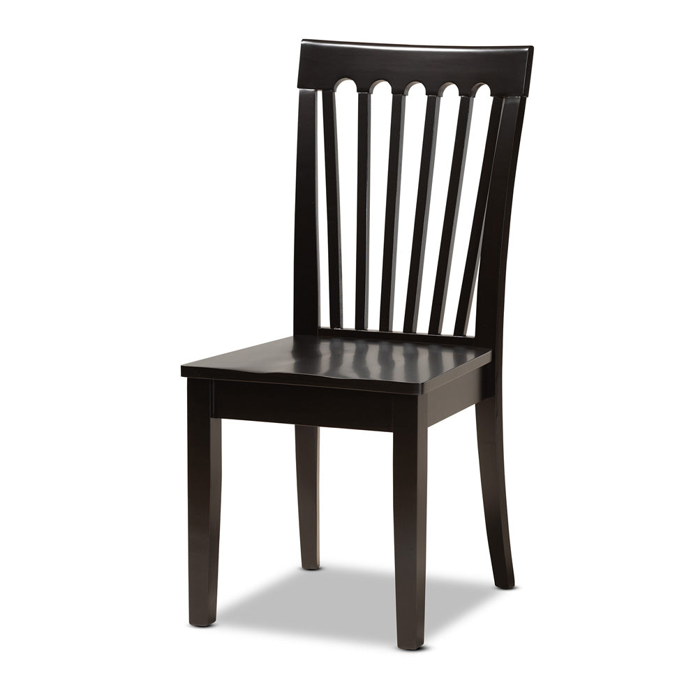 Baxton Studio - Zora Dining Set in Dark Brown - Zora-Dark Brown-7PC Dining Set view 2