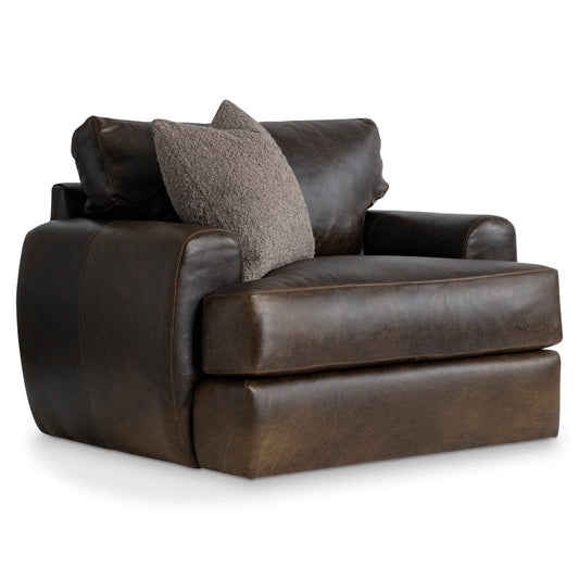 Bernhardt - Cameron Leather Swivel Chair in Brown - 1902SLO view 1