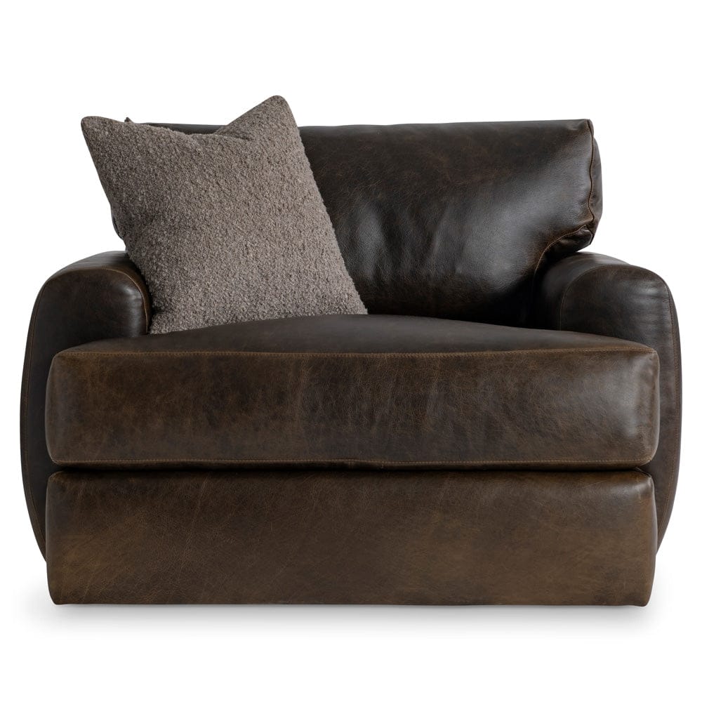 Bernhardt - Cameron Leather Swivel Chair in Brown - 1902SLO view 2