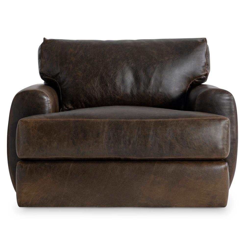 Bernhardt - Cameron Leather Swivel Chair in Brown - 1902SLO view 7