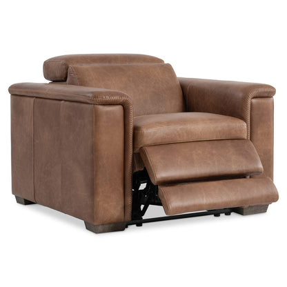 Bernhardt - Lioni Leather Power Motion Chair in Brown - 9562RHO view 3