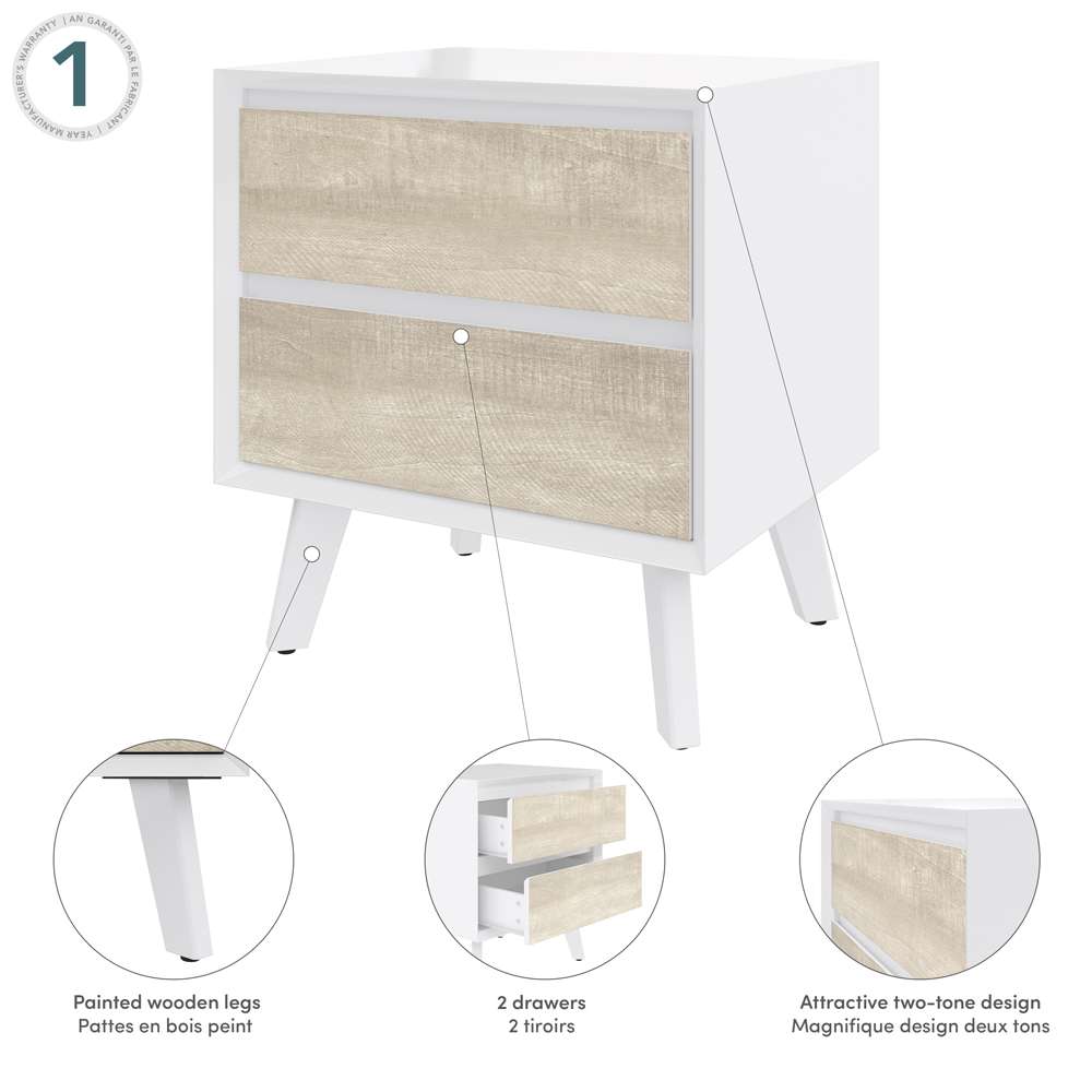 Bestar - Adara 19W End Table in Uv White &Amp; Mountain Ash Grey - 118240-000001 veiw 8
