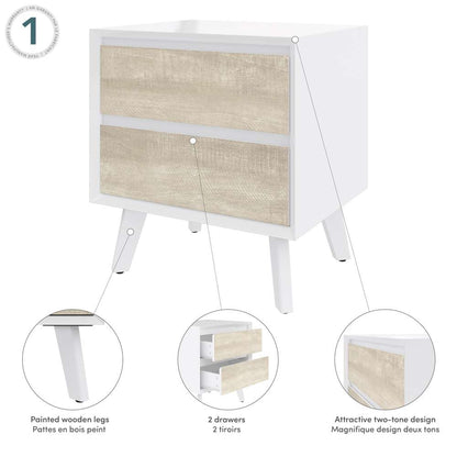 Bestar - Adara 19W End Table in Uv White &Amp; Mountain Ash Grey - 118240-000001 veiw 8