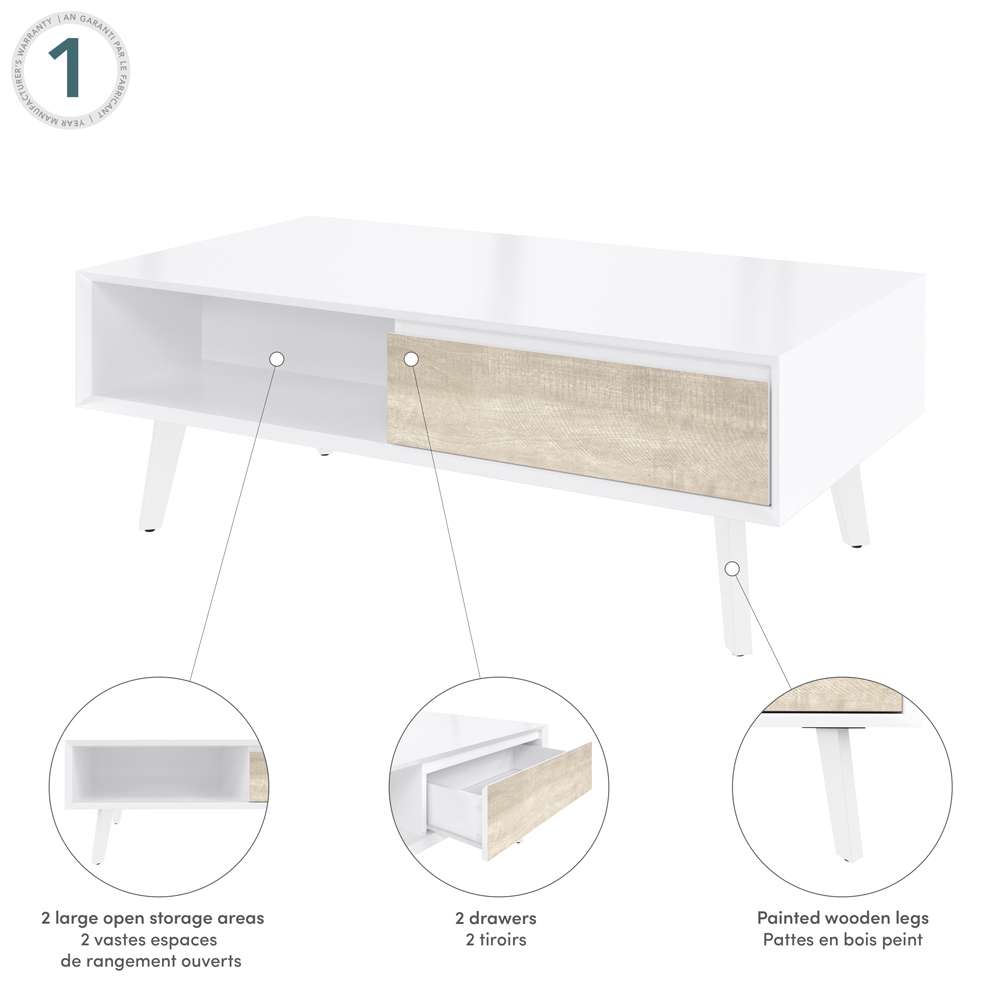 Bestar - Adara 48W Coffee Table in Uv White &Amp; Mountain Ash Grey - 118160-000001 veiw 8