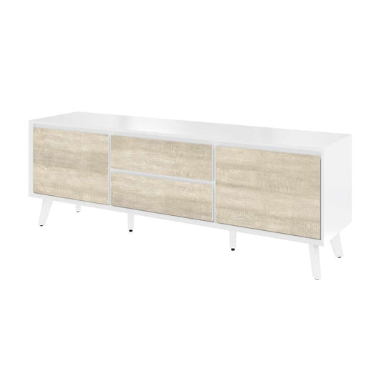 Bestar - Adara 63W Tv Stand For 55 Inch Tv in Uv White &Amp; Mountain Ash Grey - 118200-000001 veiw 1