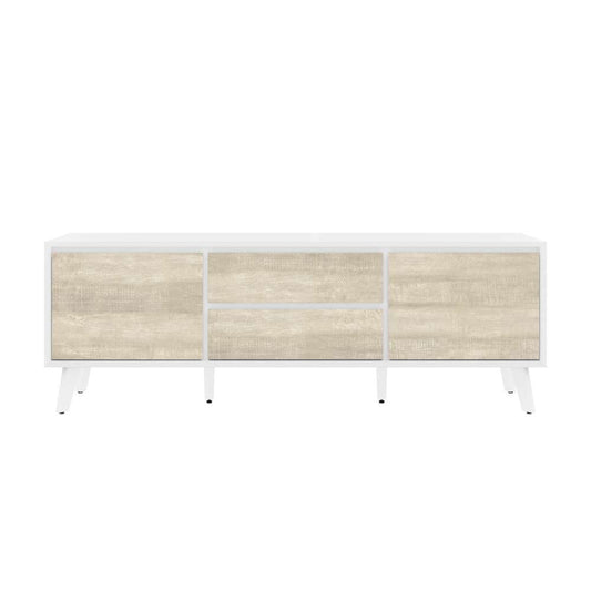 Bestar - Adara 63W Tv Stand For 55 Inch Tv in Uv White &Amp; Mountain Ash Grey - 118200-000001 veiw 2