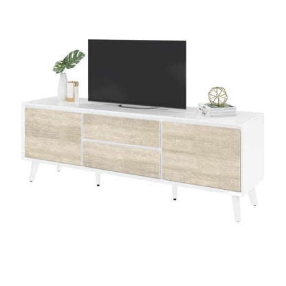 Bestar - Adara 63W Tv Stand For 55 Inch Tv in Uv White &Amp; Mountain Ash Grey - 118200-000001 veiw 6