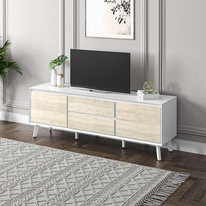 Bestar - Adara 63W Tv Stand For 55 Inch Tv in Uv White &Amp; Mountain Ash Grey - 118200-000001 veiw 7