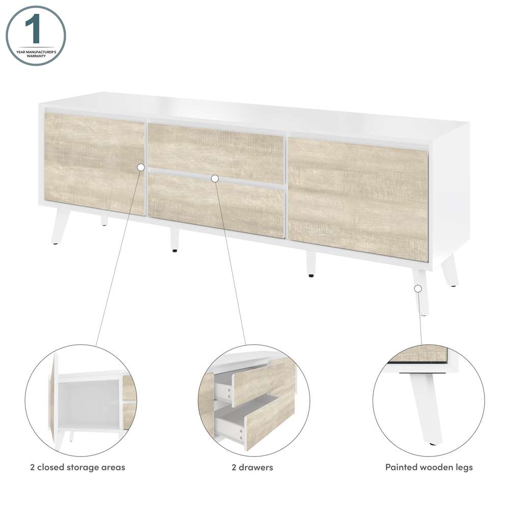 Bestar - Adara 63W Tv Stand For 55 Inch Tv in Uv White &Amp; Mountain Ash Grey - 118200-000001 veiw 9
