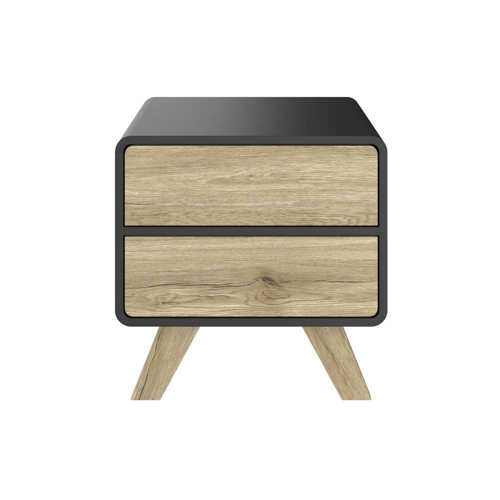 Bestar - Alhena 20W End Table in Uv Black &Amp; Sandy Brown Oak - 119240-000133 veiw 2